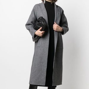 Ba&sh Houndstooth Coat - Grey/Black